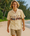 Polynesian Guitars Hawaiian Aloha Shirt Khaki