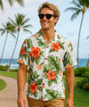 Hibiscus Relaxed Fit Hawaiian Shirt White