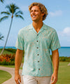 Kohala Rayon Relaxed Fit Hawaiian Shirt Aqua