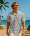 Cotton Reverse Fabric Tapa Honu Aloha Shirt Blue