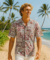 Cotton Reverse Fabric Tapa Honu Aloha Shirt Red