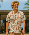 Tribal Ukulele Short Sleeves Aloha Shirt Cream