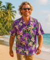 Plumeria Hawaiian Aloha Shirt Purple