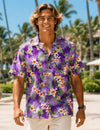 Plumeria Hawaiian Aloha Shirt Purple Men's Cotton Shirts