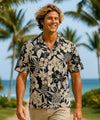 Pineapple Aloha Men's Cotton Shirt Black