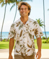 Kahua Plumeria Cotton Men Hawaiian Shirt White