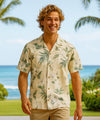 Kahua Plumeria Cotton Men Hawaiian Shirt Yellow