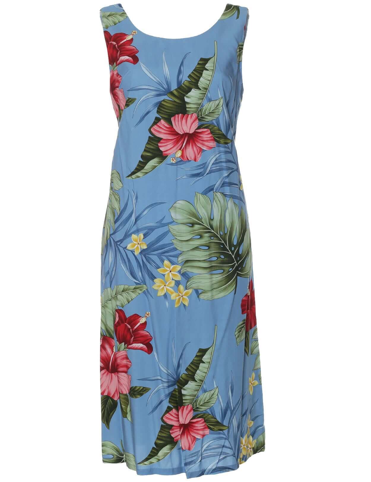 Hibiscus Knee Length Bias Sleeveless Dress