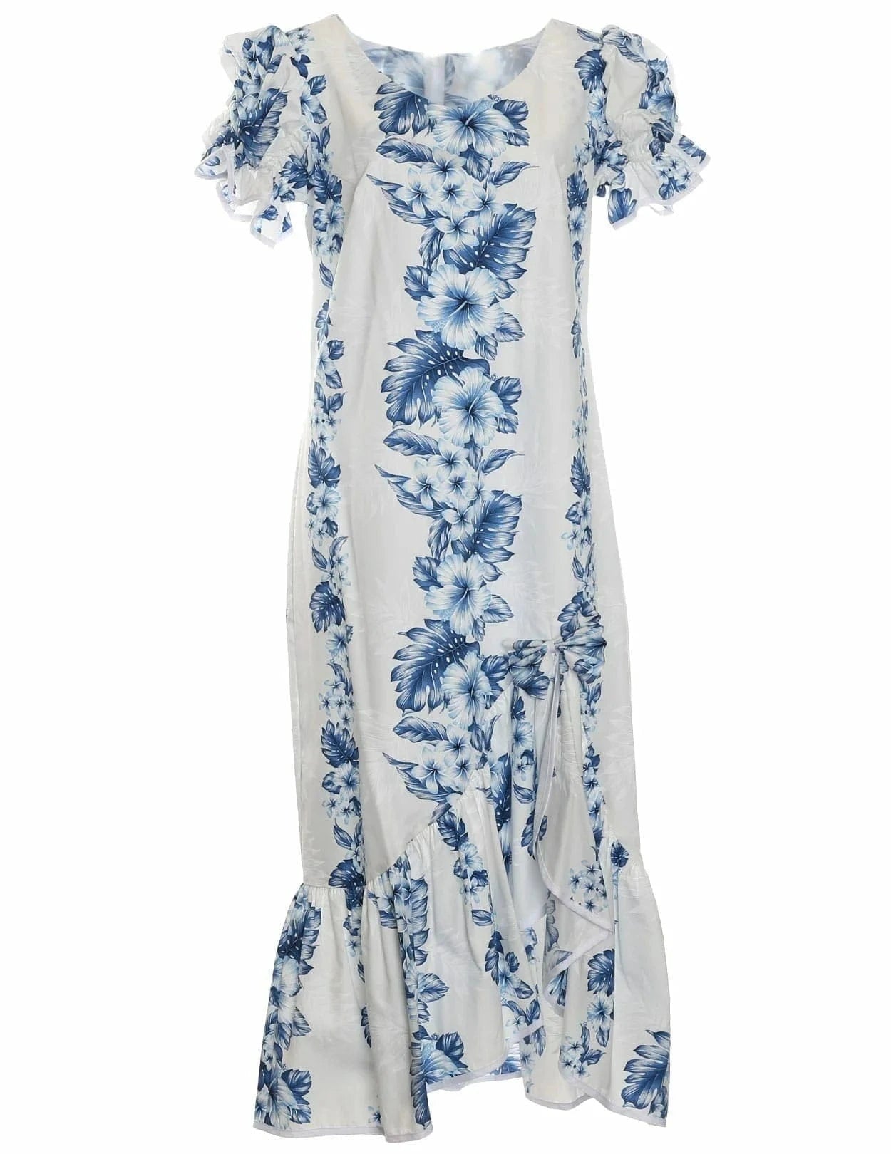 Hibiscus Knee Length Ruffle Muumuu Dress