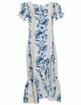 Hibiscus Knee Length Ruffle Muumuu Dress