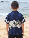 Hibiscus Panel Cotton Boys Aloha Shirt
