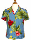 Hibiscus Rayon Women Hawaiian Shirt