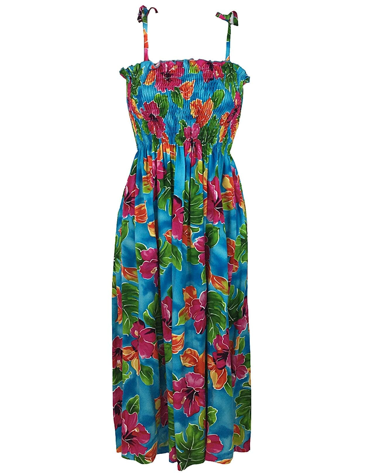 Hibiscus Smock Spaghetti Straps Dress