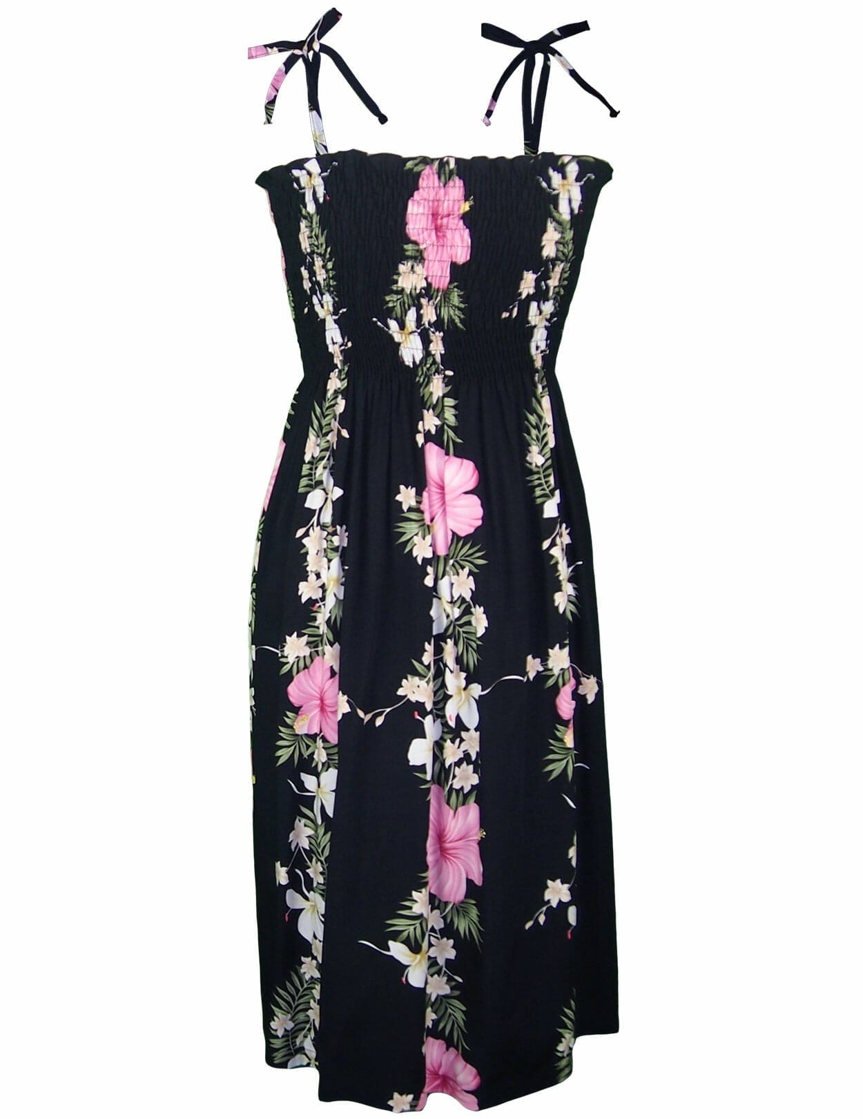 Hibiscus Smock Tube Top Rayon Dress