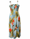 Hibiscus Smocked Tube Top Midi Hawaiian Dress