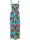 Hibiscus Tube Top Long Hawaiian Smock Dress