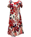 Hibiscus Watercolor Dress with Cap Sleeves