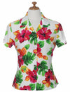 Hibiscus Watercolor Fitted Hawaiian Blouse