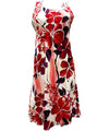 Hibiscus Watercolor Sleeveless Midi Dress