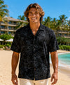 Hibiscus Aloha Cotton Men's Shirt Black