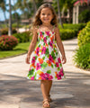 Hibiscus Smock Top Rayon Girls Dress White