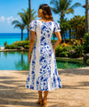 Hibiscus Knee Length Ruffle Muumuu Dress