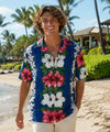 Men's Hanalei Rayon Panel Island Shirt Navy