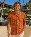 Holo Holo Rayon Resort Men's Aloha Shirt Orange