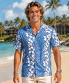 Honolulu Open Collar Men's Aloha Shirt Blue