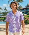 Honolulu Open Collar Men's Aloha Shirt Purple