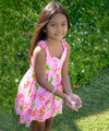 Honu Girls Dress with Plumerias and Side Ties