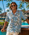 Haulani Poly Cotton Men's Hawaiian Shirt Blue