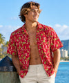 Hula Girls Short Sleeves Hawaiian Shirt Red