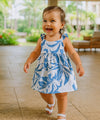 Makapu Baby Girl Flower Dress Corn Flower Blue
