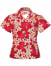 Island Plumeria Fitted Hawaiian Shirt for Women
