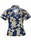 Island Plumeria Fitted Hawaiian Shirt for Women
