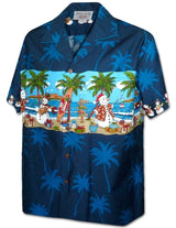 Short Sleeves Santa at the Beach Hawaiian Shirt