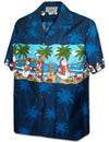 Short Sleeves Santa at the Beach Hawaiian Shirt