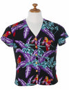 Jungle Bird Magnum PI Print V-Neck Hawaiian Blouse