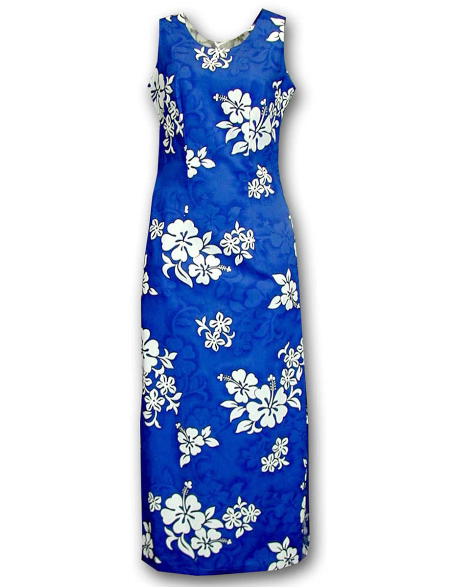 blue hibiscus dress Mystique Dress / Blue Hibiscus – walker&wade main image 0