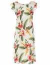 Kauhane Knee Length Beige Hawaiian Dress
