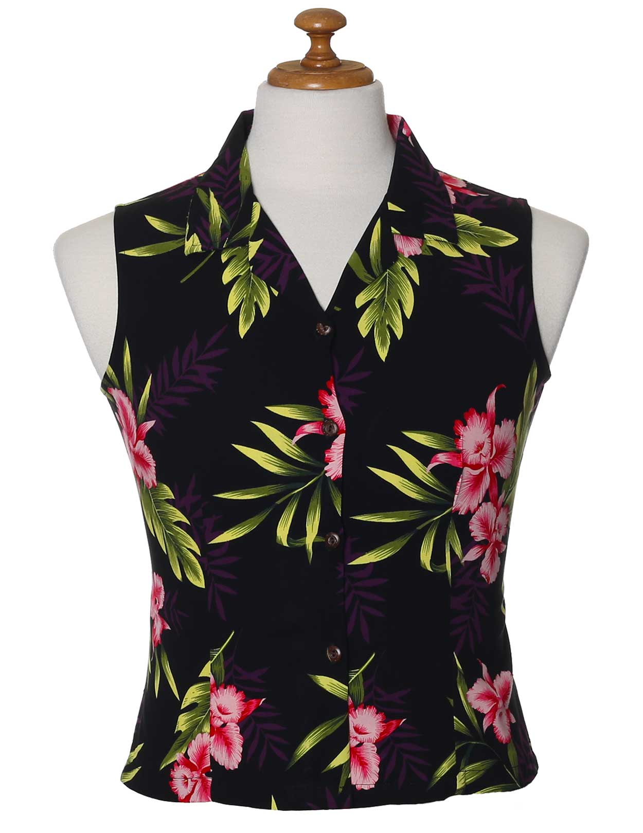 Keilani Black Sleeveless Rayon Women Shirt