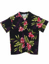 Keilani Boys Black Rayon Aloha Shirt