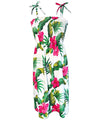 Knee Length Smock Tube-Top Hawaiian Dress