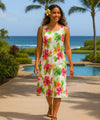 Punahou Knee Length White Hawaiian Dress White