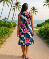 Plumeria Knee Length Hawaiian Dress