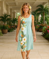 Kaia Hawaiian Sleeveless Knee Length Dress Green