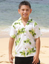 Koala Cotton Boys Hawaiian Shirt Lime