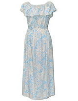 Kohala Forest Off Shoulder Ankle Length Hawaiian Dress