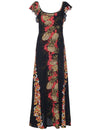 Kua Flutter Sleeve Long Maxi Empire Dress